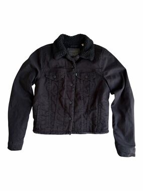 Levi's Original Denim Black Trucker Sherpa Jacket XS